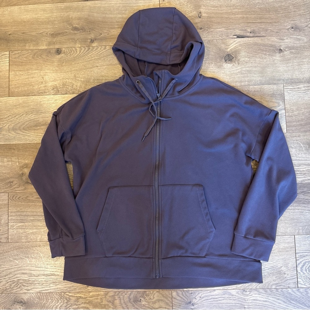 Mondetta Women's Fleece Full Zip Hoodie Brown Size XL Pockets Soft